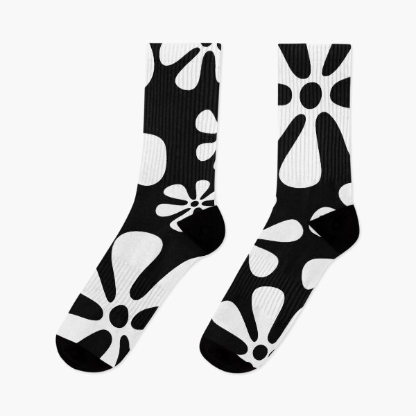 Item preview, Retro Flowers Pattern Black And White designed and sold by theWeppen.