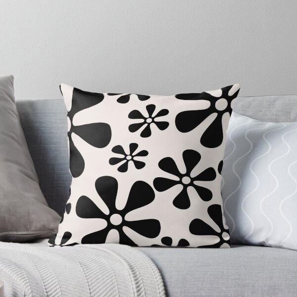 Item preview, Retro Flowers Pattern White Black designed and sold by theWeppen.