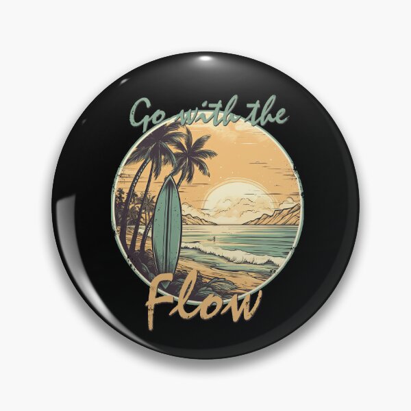 Item preview, Go with the flow - Vintage Surfing designed and sold by TeePulseMania.