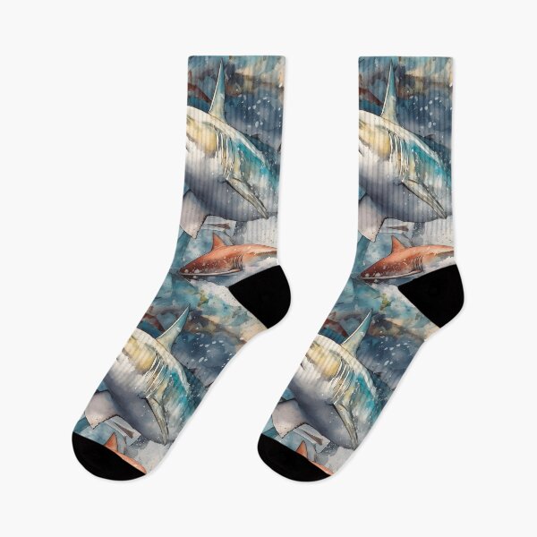 Item preview, Sharks Fantastic Animals Vintage Watercolor Pattern designed and sold by SecretDicer.