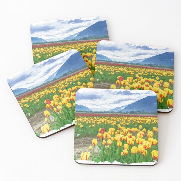 Item preview, Tulip and mountain brush art designed and sold by Ultimatedezign.