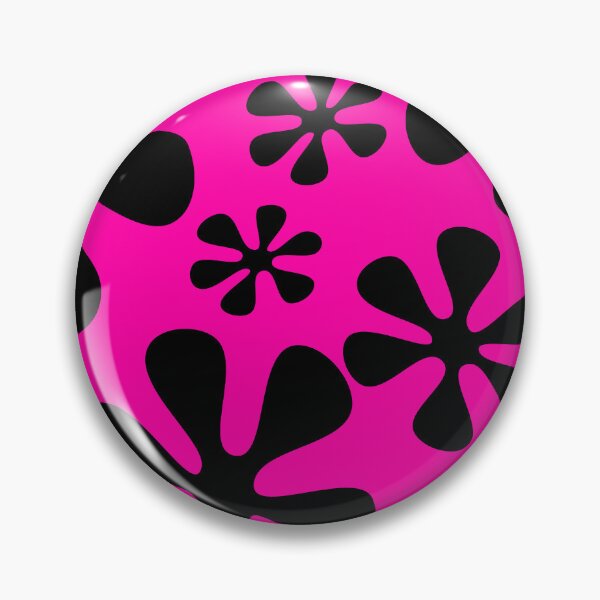 Item preview, Retro Flowers Pattern Black Pink designed and sold by theWeppen.