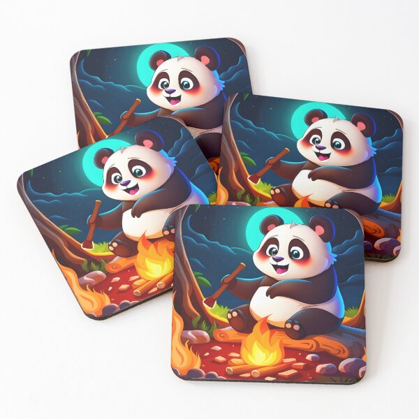 Item preview, Chubby Panda Camping by the Fire designed and sold by ZarliaShop.