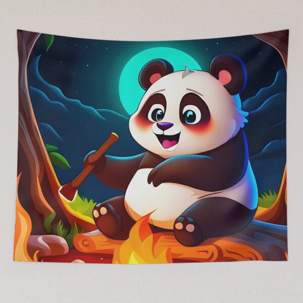 Item preview, Chubby Panda Camping by the Fire designed and sold by ZarliaShop.