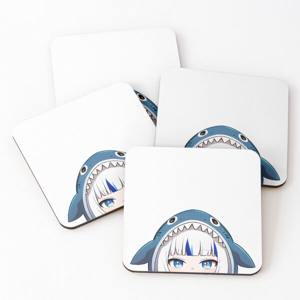 Item preview, Gawr Gura Half-Face Peek Vinyl Sticker - Anime Car Decal/Laptop Sticker designed and sold by SempaiWorks.
