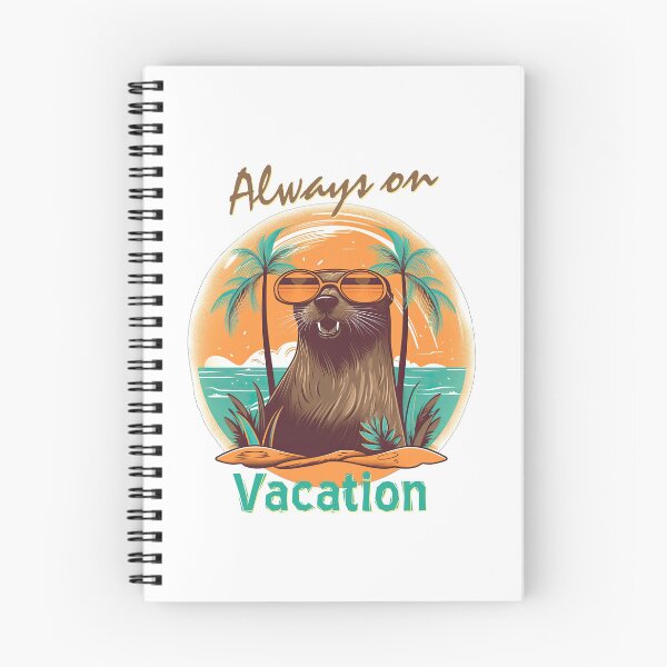 Item preview, Always on Vacation Sea Otter Seal designed and sold by TeePulseMania.