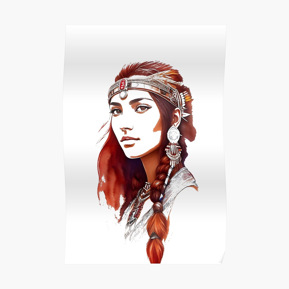 Pretty Native American Girl PNG Tribal Girl Tshirt Sticker -  Israel