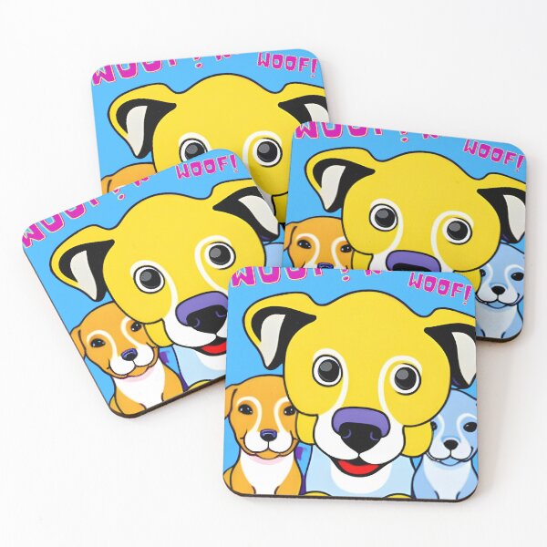 Item preview, Three Cute Colorful Dogs Woofing and Waiting For You to Come Home designed and sold by beddreams.
