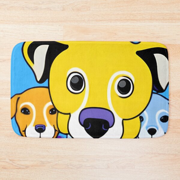 Item preview, Three Cute Colorful Dogs Woofing and Waiting For You to Come Home designed and sold by beddreams.