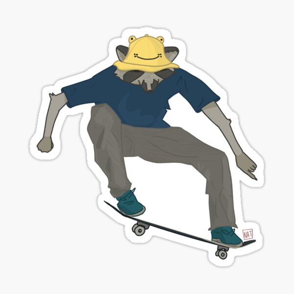 Raton-Laveur Skater (sans fond) Sticker