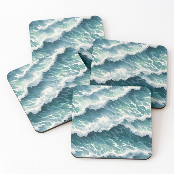 Item preview, Tempestuous Seas - A Muted Stormy Wave Pattern designed and sold by Girly-Universe.