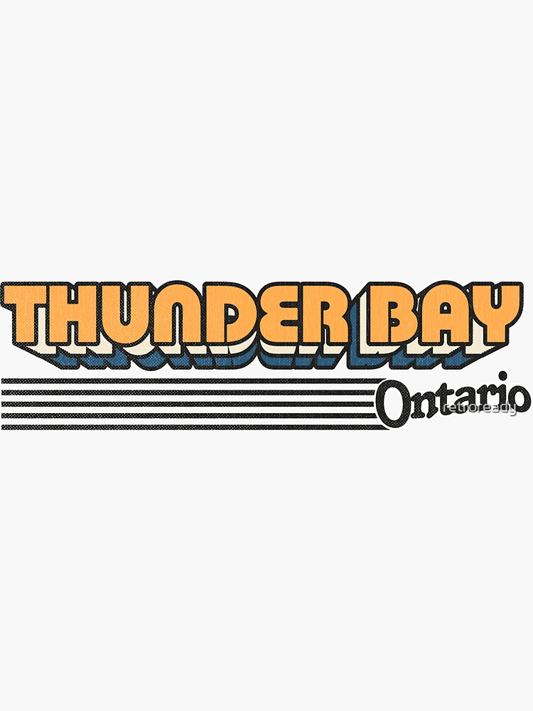 "Thunder Bay, Ontario Retro Stripes" Sticker for Sale by retroready