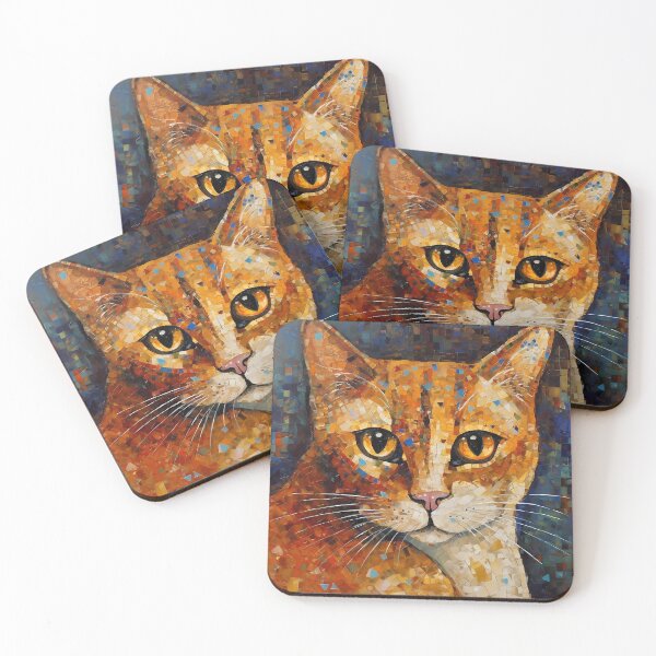 Item preview, Fancy pixel kitty, cat painting, mosaic designed and sold by PrincessFrogArt.