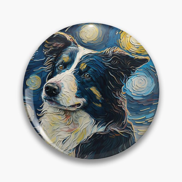 Item preview, Border Collie paint effect inspired by Van Gogh designed and sold by PurrfectPaint.