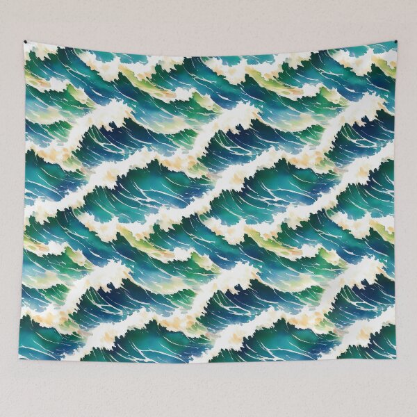 Item preview, Stormy Serenity - A Calm yet Intense Oceanic Pattern designed and sold by Girly-Universe.