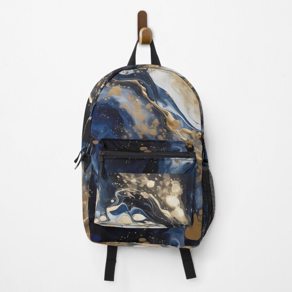 Item preview, Marble explosion, marble paint blue, gold and white designed and sold by PrincessFrogArt.