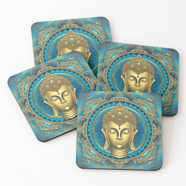 Item preview, Buddha gold and blue Mandala  designed and sold by mark ashkenazi.