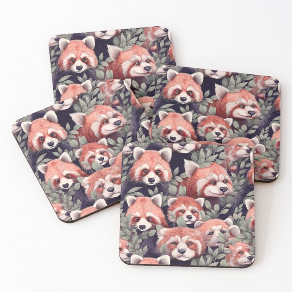 Item preview, Red Pandas Fantastic Animals Retro Watercolor Pattern designed and sold by SecretDicer.