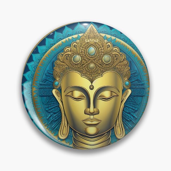 Item preview, Buddha gold and blue Mandala  designed and sold by mark ashkenazi.