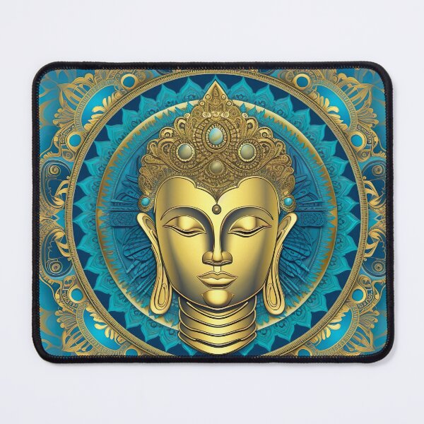 Item preview, Buddha gold and blue Mandala designed and sold by mark ashkenazi.