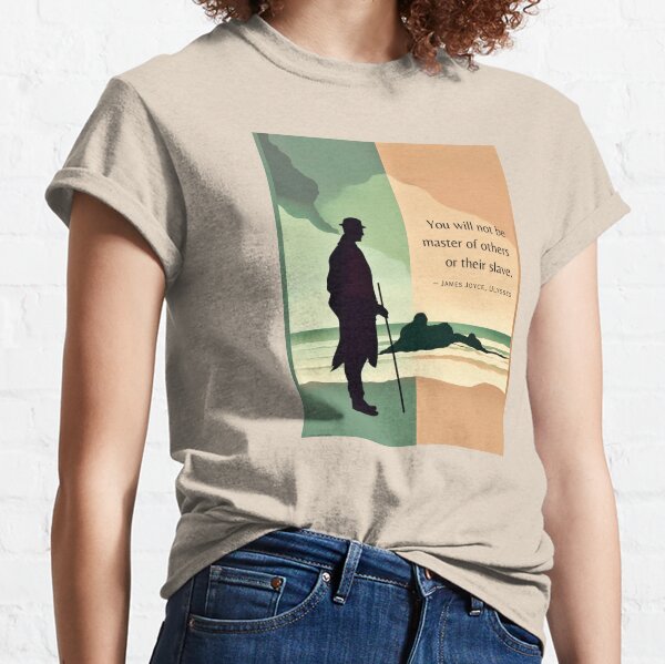 Large Quote by James Joyce Adult's Cotton T-Shirt (White) (TA00074723) :  : Everything Else