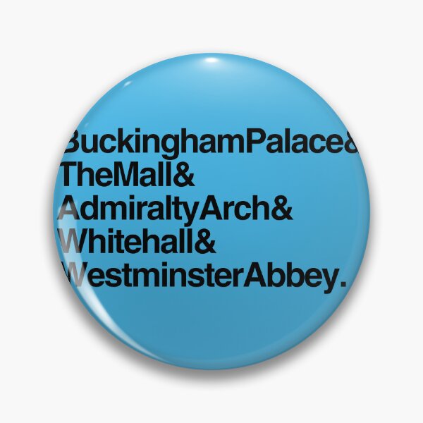 Item preview, The Kings Procession to Westminster Abbey Route Landmarks Names with Ampersands Black on Light Blue designed and sold by ArtCounts.
