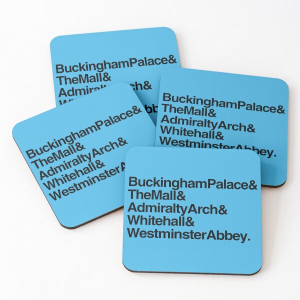 Item preview, The Kings Procession to Westminster Abbey Route Landmarks Names with Ampersands Black on Light Blue designed and sold by ArtCounts.