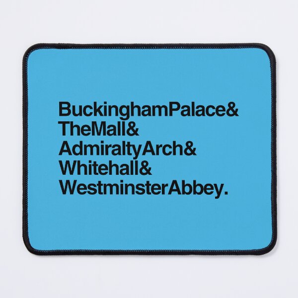 Item preview, The Kings Procession to Westminster Abbey Route Landmarks Names with Ampersands Black on Light Blue designed and sold by ArtCounts.