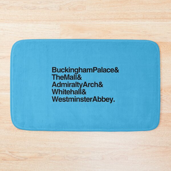 Item preview, The Kings Procession to Westminster Abbey Route Landmarks Names with Ampersands Black on Light Blue designed and sold by ArtCounts.