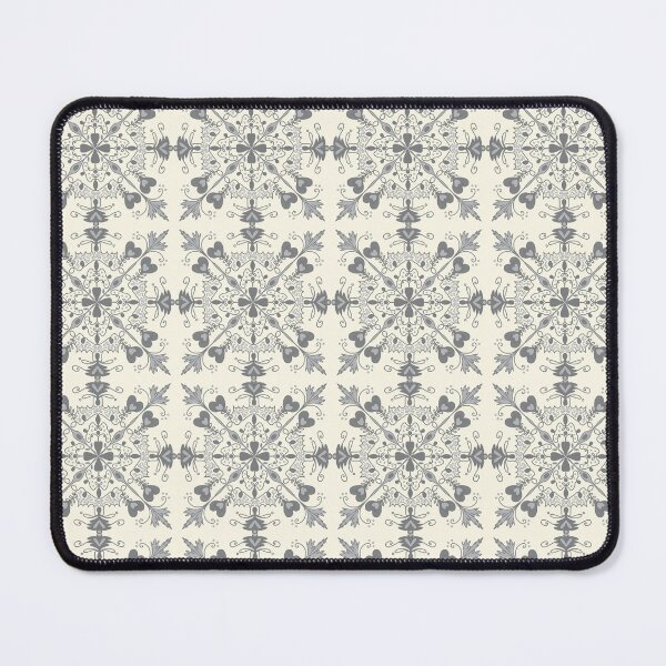 Item preview, Hearted Tiles in Soft Grey and Cream designed and sold by Amanda Webster.