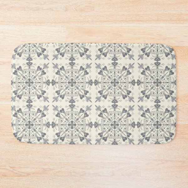 Item preview, Hearted Tiles in Soft Grey and Cream designed and sold by Amanda Webster.
