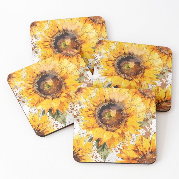 Item preview, Watercolor florals, beautiful pastel flowers, sunflower explosion designed and sold by PrincessFrogArt.