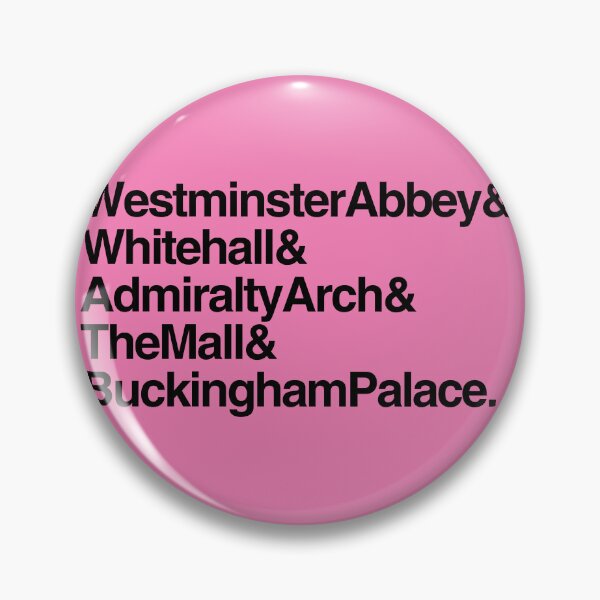 Item preview, The Coronation Procession to Buckingham Palace Route Landmarks Names with Ampersands Black on Pink designed and sold by ArtCounts.