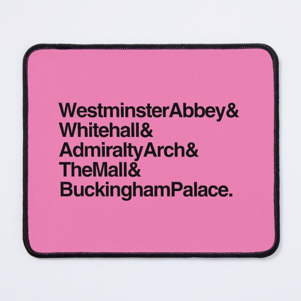 Item preview, The Coronation Procession to Buckingham Palace Route Landmarks Names with Ampersands Black on Pink designed and sold by ArtCounts.