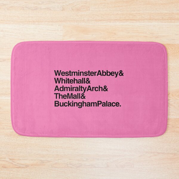 Item preview, The Coronation Procession to Buckingham Palace Route Landmarks Names with Ampersands Black on Pink designed and sold by ArtCounts.
