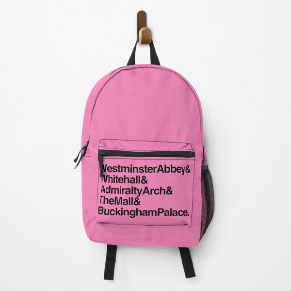 Item preview, The Coronation Procession to Buckingham Palace Route Landmarks Names with Ampersands Black on Pink designed and sold by ArtCounts.