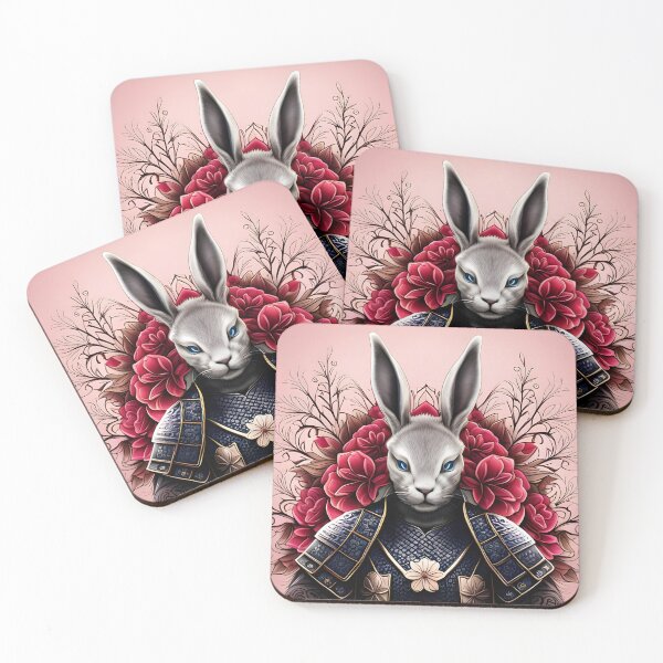 Item preview, Edo-era samurai rabbit portrait designed and sold by ZarliaShop.