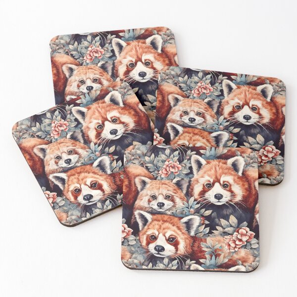 Item preview, Cute Red Pandas Fantastic Animals Retro Watercolor Pattern designed and sold by SecretDicer.