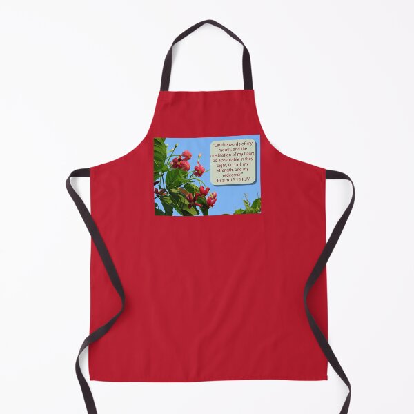 Item preview, Psalm 19:14 with Red Flowers against Blue Sky designed and sold by Linda Walsh.