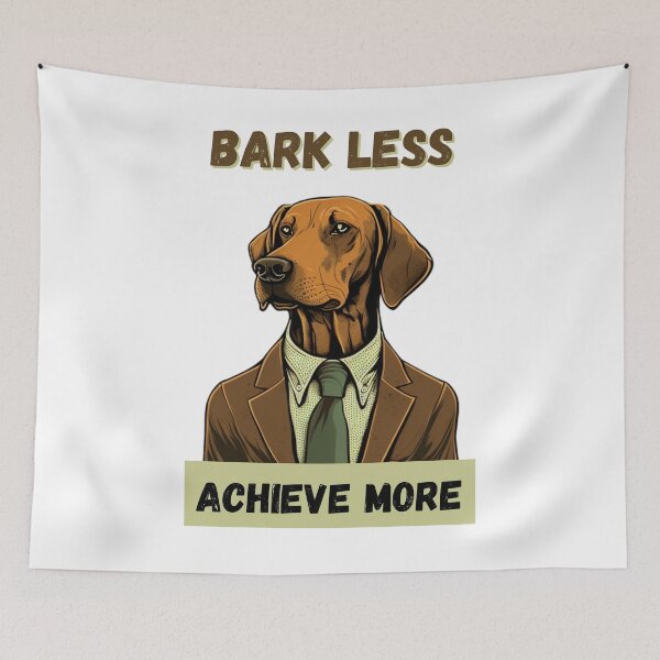Item preview, Bark Less and Achieve More with this Inspiring Dog Art Print designed and sold by GiveMeMood.