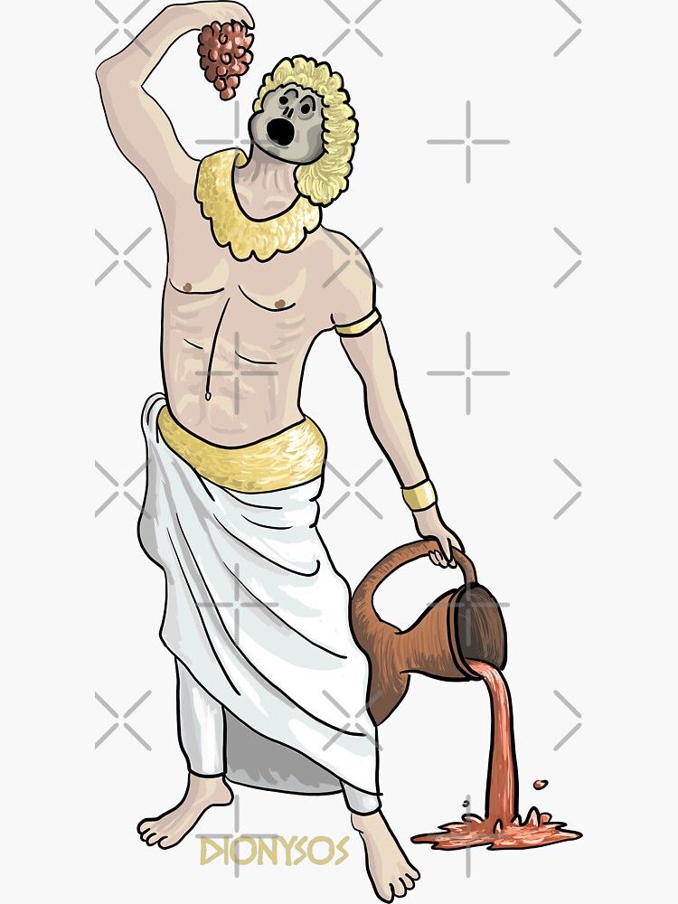 Thumbnail 3 von 3, Sticker, Dionysos griechischer Gott designt und verkauft von Kobeko.