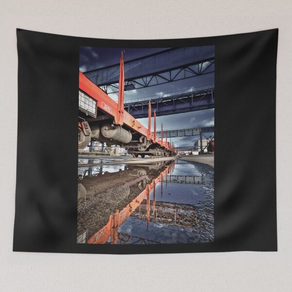 Item preview, Zug im Hafen - Train in port - Industrie im Ruhrgebiet - Industry in the Ruhr designed and sold by Ruhrpottpicture.