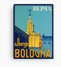 Rome, Italy, hotel Bologna, vintage travel poster Canvas Print