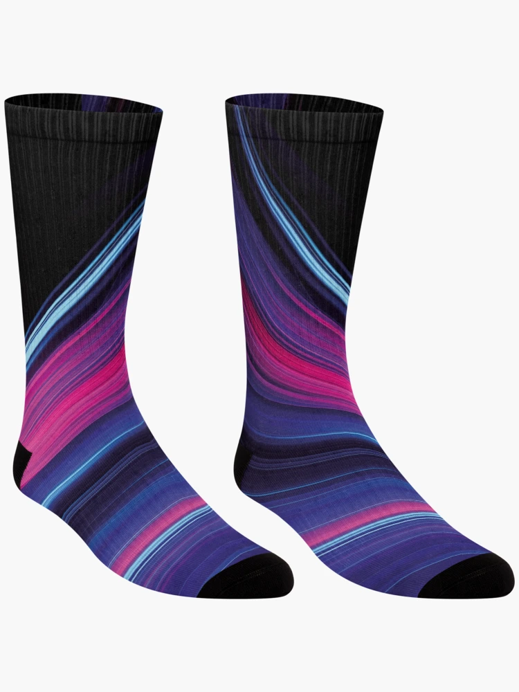 Thumbnail 3 of 5, Socks, Dynamic Multi Colored Wave Pattern designed and sold by FutureVisuals.
