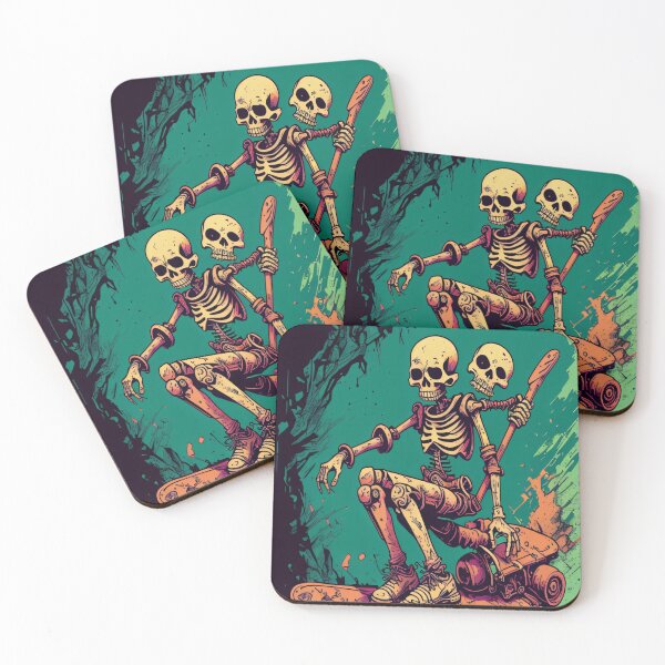Item preview, Funky skeleton skateboarder designed and sold by shadowartsss.
