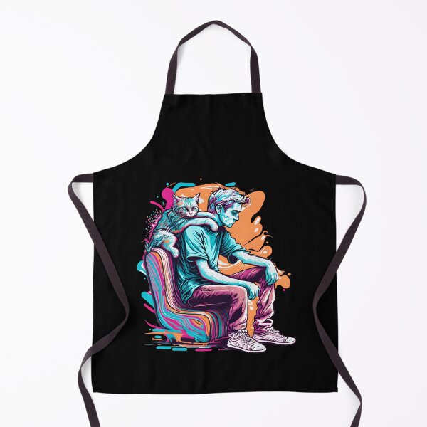 Item preview, cat and a human trying to claim the warm and cozy spot designed and sold by M16ka7a.