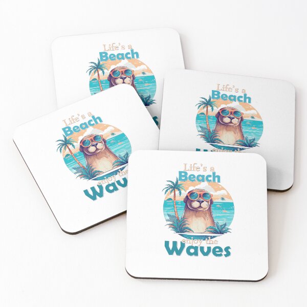 Item preview, Life's a beach, enjoy the waves. Otter wearing sunglasses. designed and sold by TeePulseMania.
