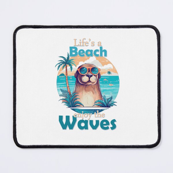 Item preview, Life's a beach, enjoy the waves. Otter wearing sunglasses. designed and sold by TeePulseMania.