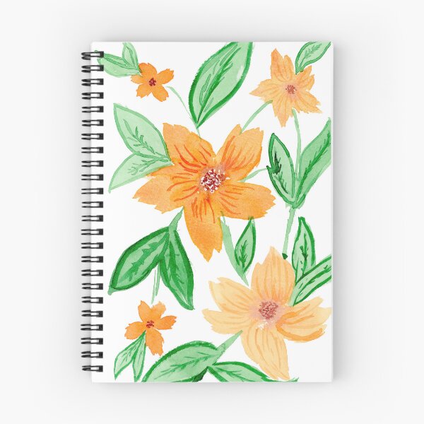 Item preview, orange flower tendrils, white designed and sold by Sonderblume.