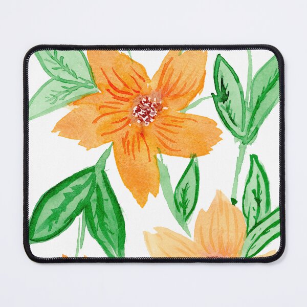 Item preview, orange flower tendrils, white designed and sold by Sonderblume.